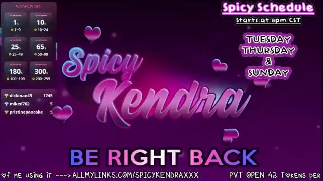 Thumbnail 3, spicykendra's Stream at Chaturbate, 1 month ago